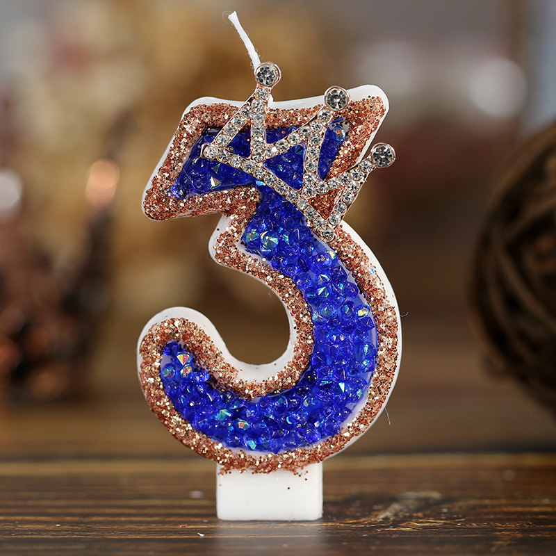 Luxury Candle Supplies Usa - Velas azules con números de cumpleaños