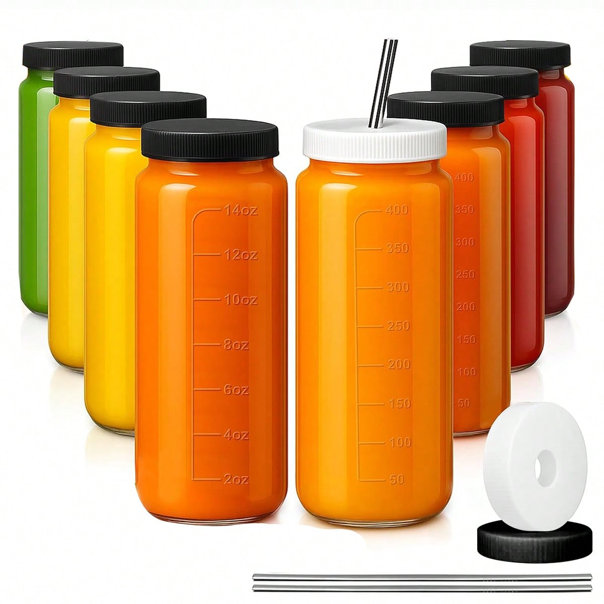 Mason Jar 8Oz - Paquete de 8 Botellas de Vidrio